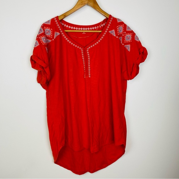 Ruff Hewn Tops - Ruff Hewn | embroidered shoulder top women’s size XL